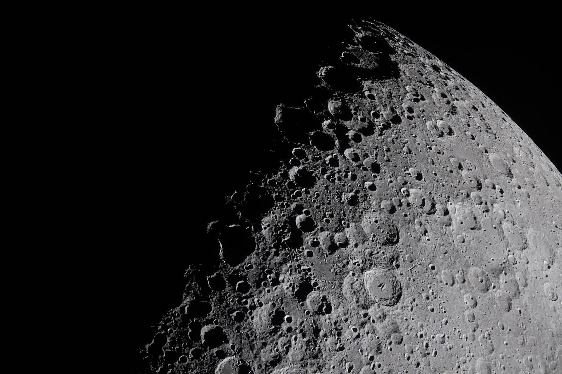 Lunar surface along the terminator